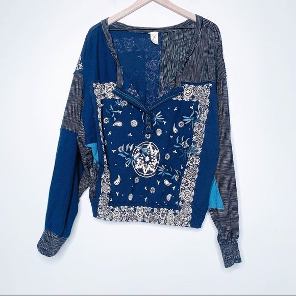 Free People Tops - Free People Mixed Media Long Sleeve